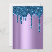 Bridal Wedding Birthday 16e blauwe Paarse 3D-schij Kaart (Achterkant)