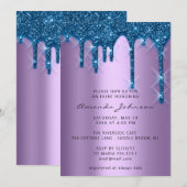 Bridal Wedding Birthday 16e blauwe Paarse 3D-schij Kaart (Voorkant / Achterkant)