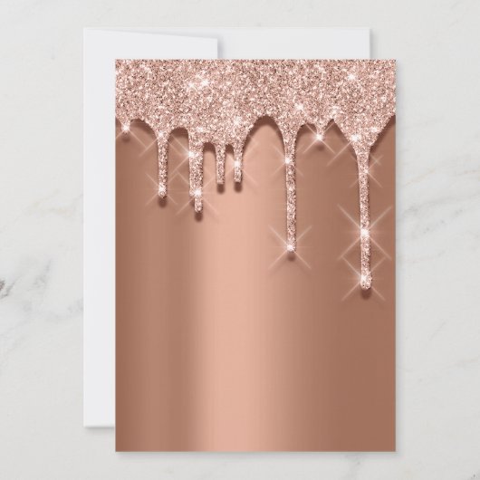 Bridal Wedding Birthday 16e Roos 3D Drips Coopper Kaart (Achterkant)