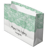 Bridal Wedding Birthday Mint Green Floral Lace Large Cadeautasje (Voorkant Gekanteld)