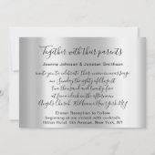 Bridal Wedding Blue Silver Grey Rozen Floral Kaart (Achterkant)