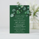 Bridal Wedding Eucalyptus Greenery Gold Glitter Kaart (Staand voorkant)