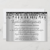 Bridal Wedding Glitter Drift Blue Silver Grey Invi Kaart (Achterkant)