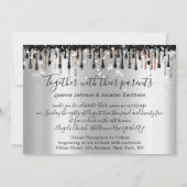 Bridal Wedding Glitter Drift Blue Silver Grey Kaart (Achterkant)