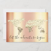 Bridal Wedding Gold Destination Map Wereldbol Cora Kaart (Achterkant)