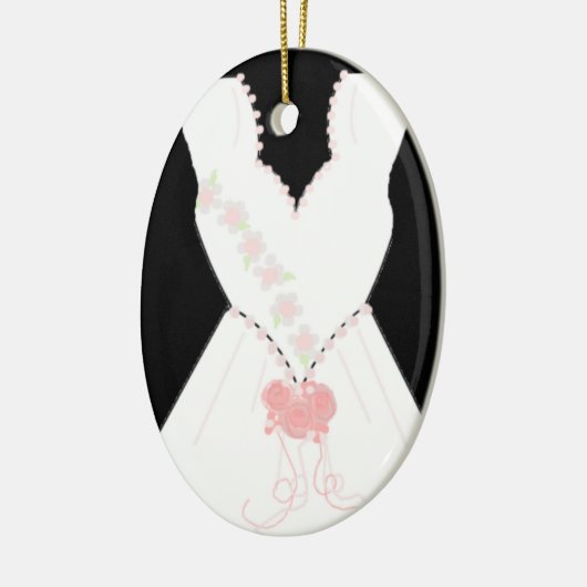 Bridal Wedding Gown Keramisch Ornament (Links)