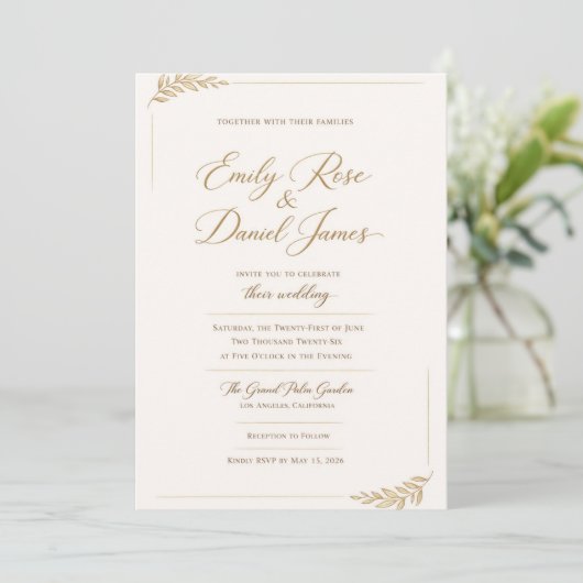 bridal wedding invitations kaart (Staand voorkant)