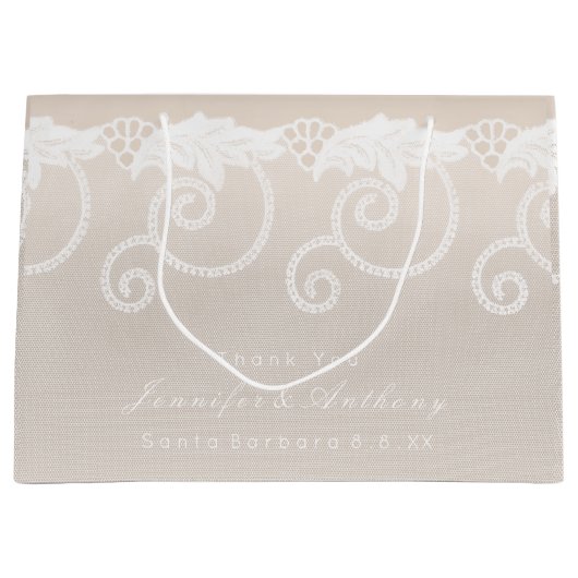 Bridal Wedding Ivory Creamy White - kant Groot Cadeauzakje (Voorkant)
