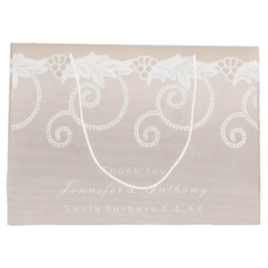 Bridal Wedding Ivory Creamy White - kant Groot Cadeauzakje (Achterkant)