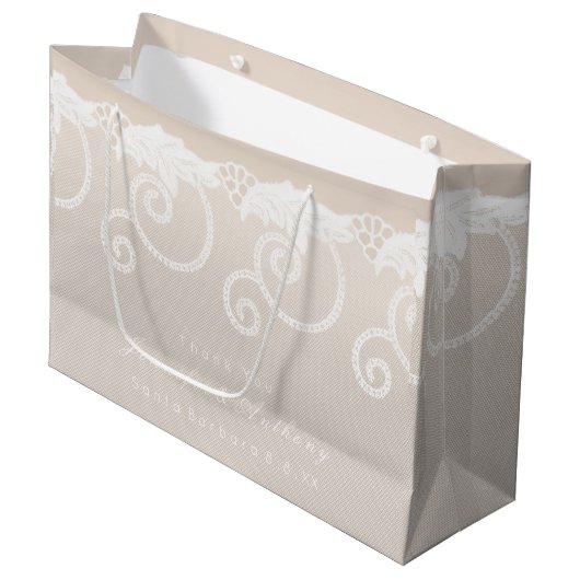 Bridal Wedding Ivory Creamy White - kant Groot Cadeauzakje (Voorkant Gekanteld)