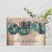 Bridal Wedding Roos Blue Blauwgroen Drivers Flower Kaart (Staand voorkant)