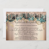 Bridal Wedding Roos Blue Blauwgroen Drivers Flower Kaart (Achterkant)