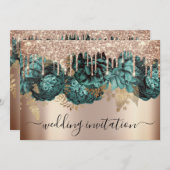 Bridal Wedding Roos Blue Blauwgroen Drivers Flower Kaart (Voorkant / Achterkant)