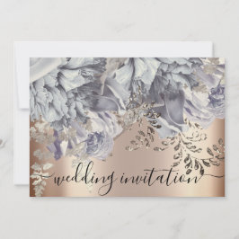 Bridal Wedding Roos Blue Silver Lights Kaart