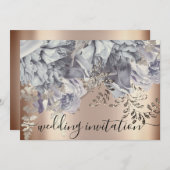 Bridal Wedding Roos Blue Silver Lights Kaart (Voorkant / Achterkant)