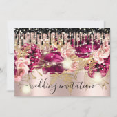 Bridal Wedding Roos Drip Pink Marsala Roos Lichten Kaart (Voorkant)