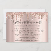 Bridal Wedding Roos Glitter bestuurt ivoren Rozen Kaart (Achterkant)