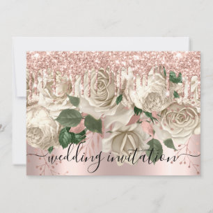 Bridal Wedding Roos Glitter bestuurt ivoren Rozen Kaart