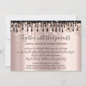 Bridal Wedding Roos Glitter Drift Paarse Confetti Kaart (Achterkant)