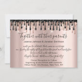 Bridal Wedding Roos Glitter Drift Paarse Rozen Kaart (Achterkant)