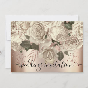 Bridal Wedding Roos Ivory Rozen Wreator Sepia Kaart
