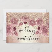 Bridal Wedding Roos Roze druppels I Kaart (Voorkant)