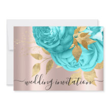 Bridal Wedding Royal Blue Aqua Gold Rozen
