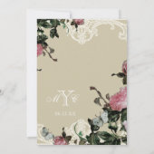 Bridal Wedding Shower Invite, Trellis Roos  Kaart (Achterkant)