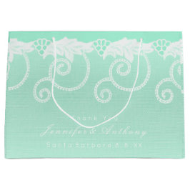 Bridal Wedding Tiffany Mint Green White Royal Lace Groot Cadeauzakje