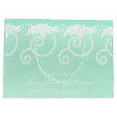 Bridal Wedding Tiffany Mint Green White Royal Lace Groot Cadeauzakje (Achterkant)