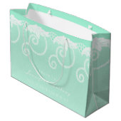 Bridal Wedding Tiffany Mint Green White Royal Lace Groot Cadeauzakje (Achterkant Gekanteld)