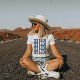 Bridal-wedstrijd voor blauw van de marine t-shirt