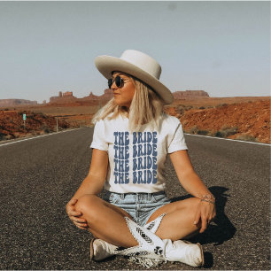 Bridal-wedstrijd voor blauw van de marine t-shirt