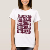 Bridal-wedstrijd voor bruidsmeisje Burgundy T-shirt (Voorkant)