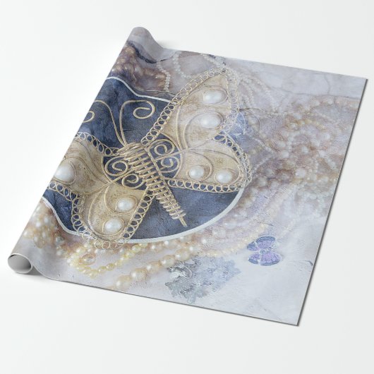 Bridal White Gold Elegant Cadeaupapier (Uitgerold)