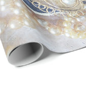 Bridal White Gold Elegant Cadeaupapier (Rol Hoek)