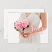 Bridal White Wedding Save the Date Invitation Aankondigingskaart (Voorkant / Achterkant)