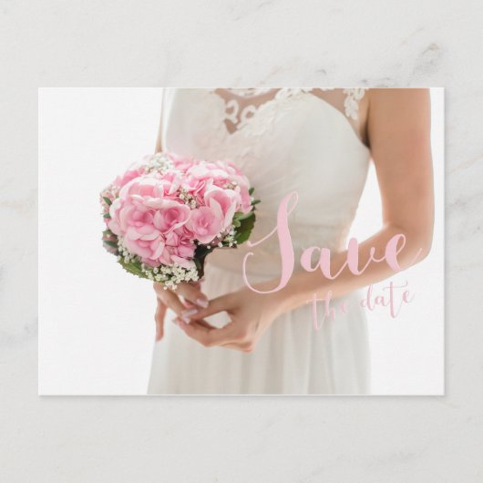 Bridal White Wedding Save the Date Invitation Aankondigingskaart (Voorkant)