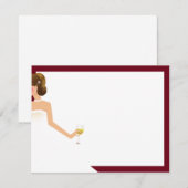 Bridal-wijn brunette burgundy blanco, 4x6 kaart (Voorkant / Achterkant)
