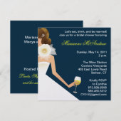 Bridal-wijnbrunette voor de marine kaart (Voorkant / Achterkant)