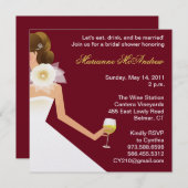 Bridal-wijnuitnodiging Kaart (Voorkant / Achterkant)