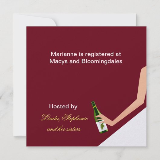 Bridal-wijnuitnodiging Kaart (Achterkant)