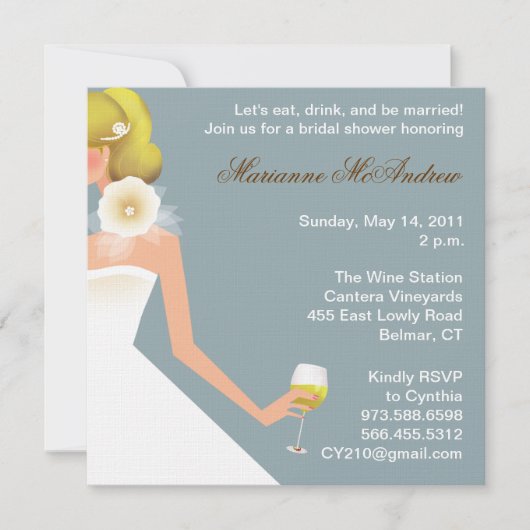 Bridal wine Invitation Kaart (Voorkant)