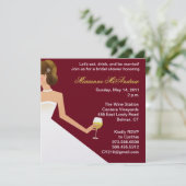 bridal wine uitnodiging with pearls (Staand voorkant)