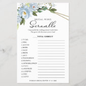 Bridal Word Scramble Game Floral Geometric Flyer (Voorkant)