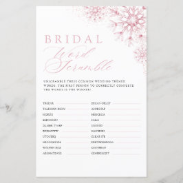 Bridal Word Scramble Pink Snow in Love Game