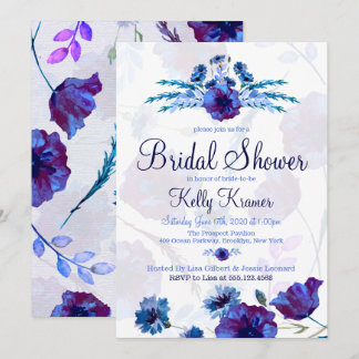 Bridale blauw papavers Shower-uitvindingen Kaart