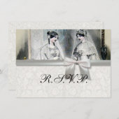 bridale bruidjes Antiek Wit Weddenschap Kaart (Voorkant / Achterkant)