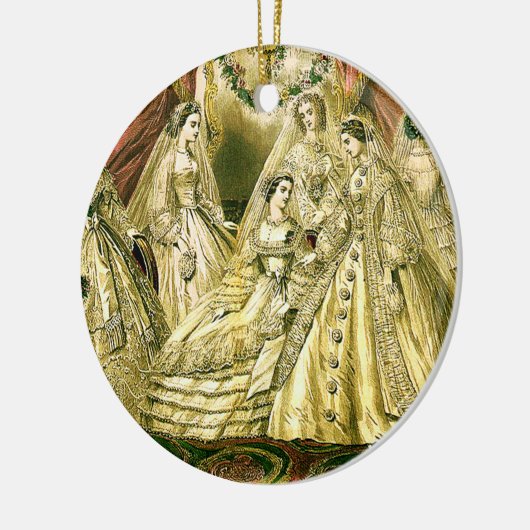  bridale bruidjes Antiek Wit Weddenschap Keramisch Ornament (Links)