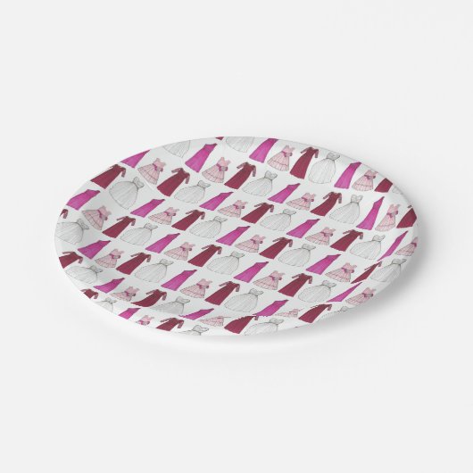 Bridale bruiloft Gowns Bridesmaid Flowergirl Papieren Bordje (Gekanteld)